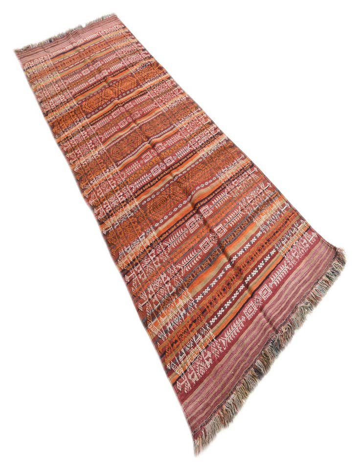 Detail image of 4' 2 x 11'  Hand Woven Kilim Fars Wool Runner Rug