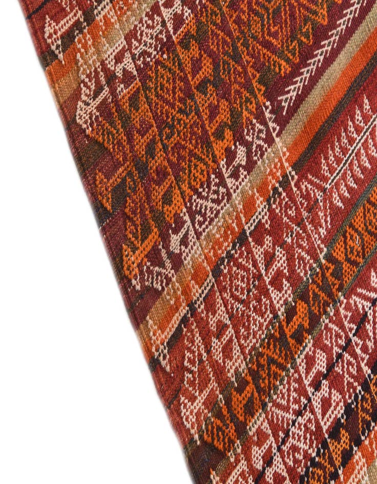 Detail image of 4' 2 x 11'  Hand Woven Kilim Fars Wool Runner Rug