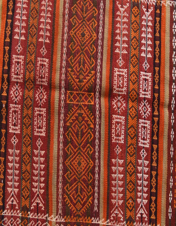 Detail image of 4' 2 x 11'  Hand Woven Kilim Fars Wool Runner Rug