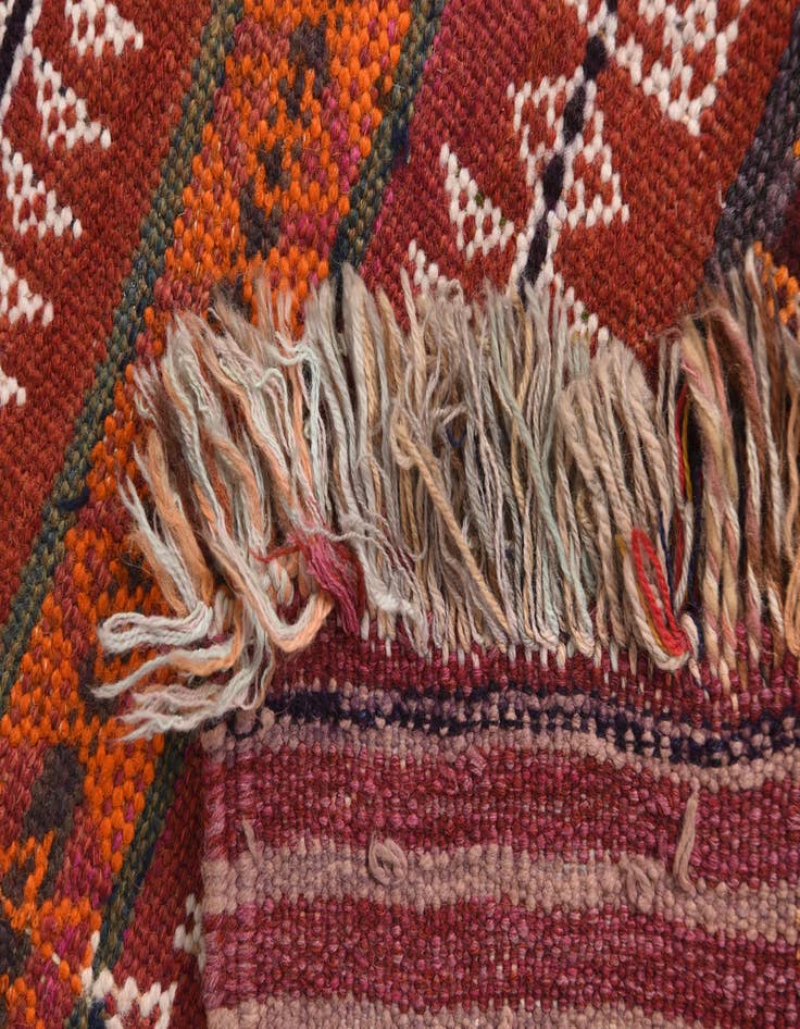 Detail image of 4' 2 x 11'  Hand Woven Kilim Fars Wool Runner Rug