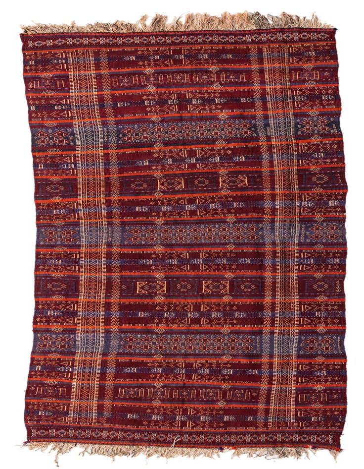 Detail image of 4' 9 x 12' 6 Hand Woven Kilim Fars Wool Runner Rug