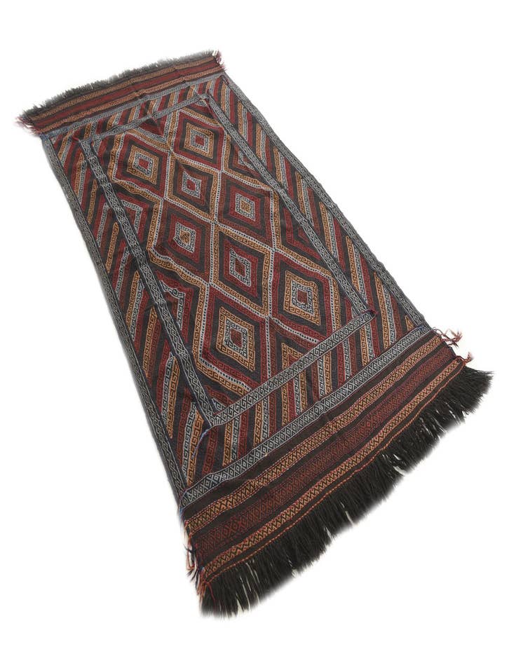 Detail image of 4' 3 x 8' 3  Hand Woven Kilim Fars Wool Runner Rug