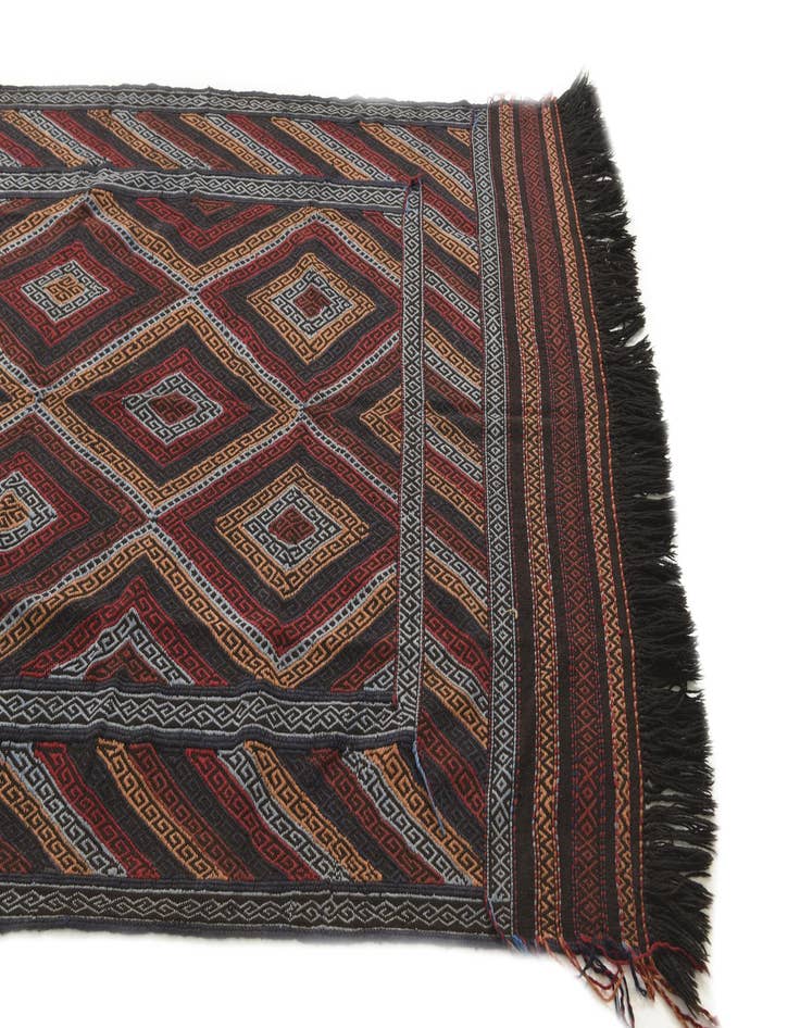 Detail image of 4' 3 x 8' 3  Hand Woven Kilim Fars Wool Runner Rug