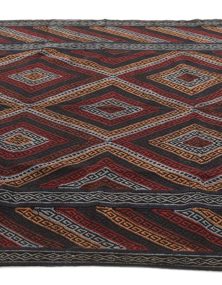 Detail image of 4' 3 x 8' 3  Hand Woven Kilim Fars Wool Runner Rug