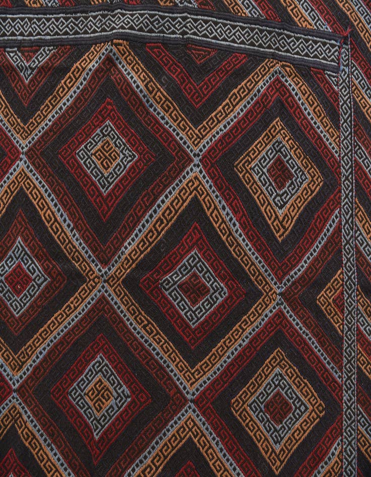 Detail image of 4' 3 x 8' 3  Hand Woven Kilim Fars Wool Runner Rug