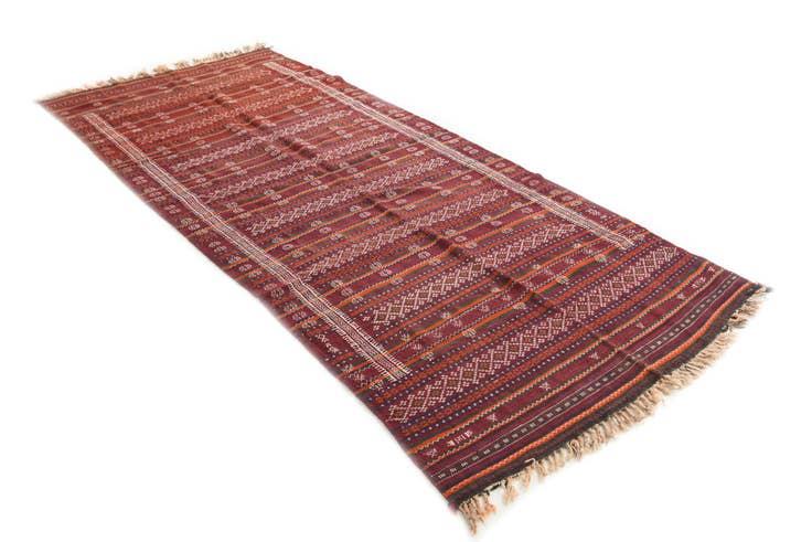 Detail image of 4' 10 x 11' Hand Woven Kilim Fars Wool Runner Rug