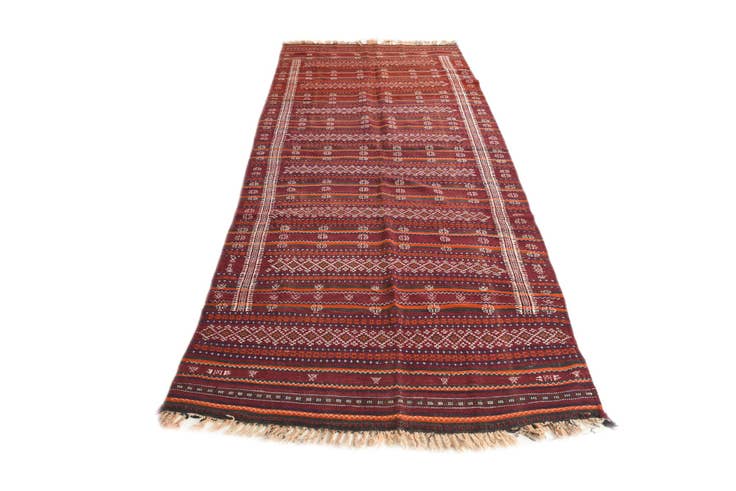 Detail image of 4' 10 x 11' Hand Woven Kilim Fars Wool Runner Rug