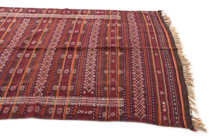 4' 10 x 11' Hand Woven Kilim Fars Wool Runner Rug