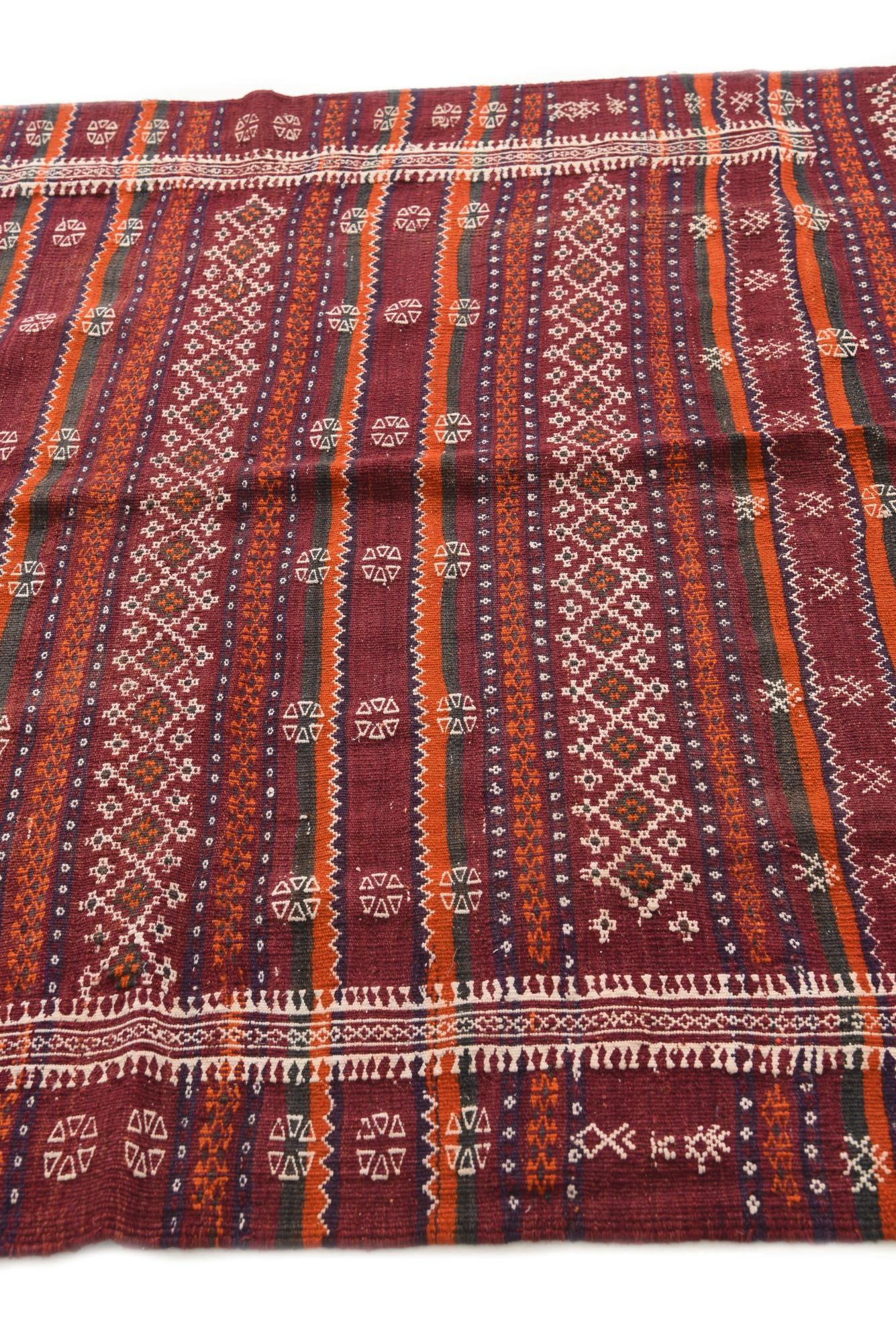 4' 10 x 11' Hand Woven Kilim Fars Wool Runner Rug