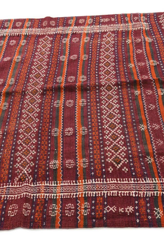 4' 10 x 11' Hand Woven Kilim Fars Wool Runner Rug