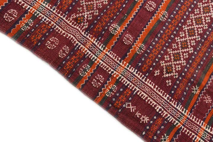 4' 10 x 11' Hand Woven Kilim Fars Wool Runner Rug