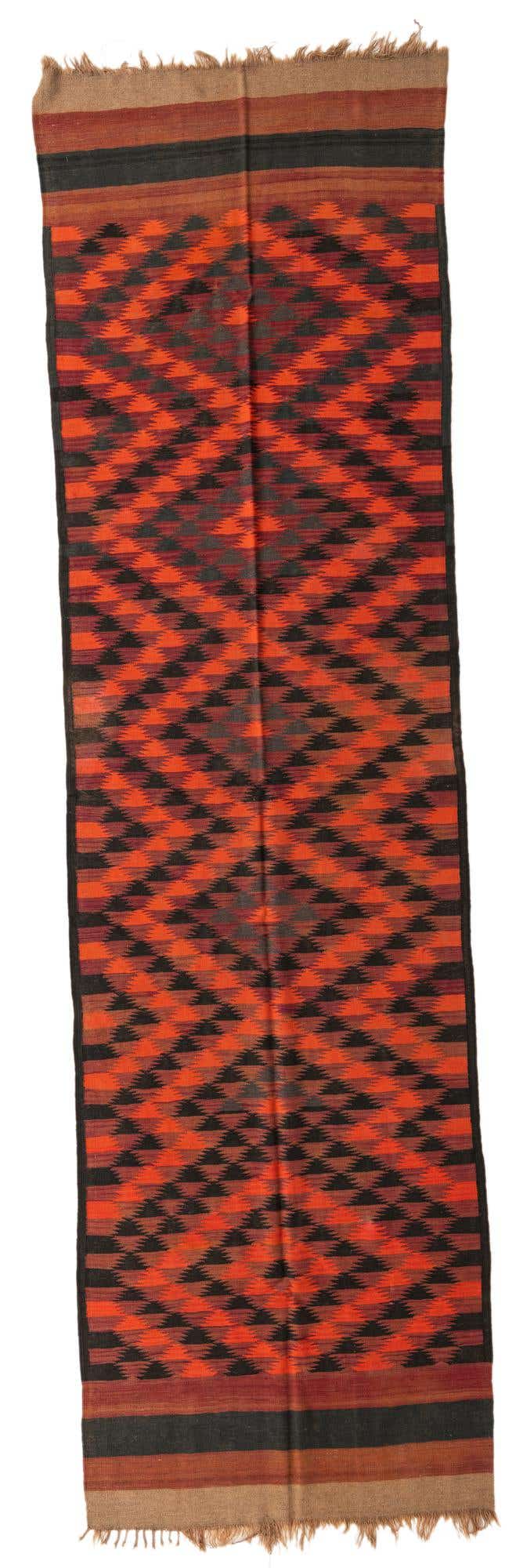 4' 2 x 15' Hand Woven Kilim Fars Wool Runner Rug