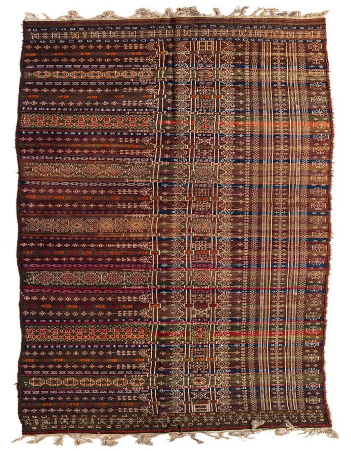 Detail image of 4' 5 x 13' 3 Hand Woven Kilim Fars Wool Runner Rug