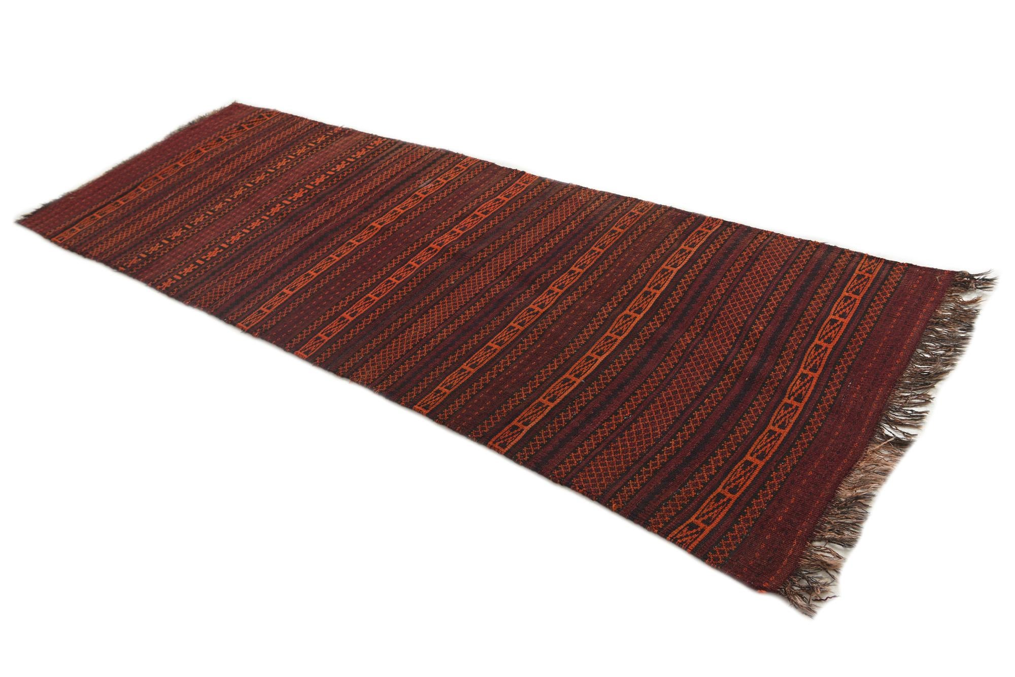 3' 4 x 9' 8 Hand Woven Kilim Fars Wool Runner Rug