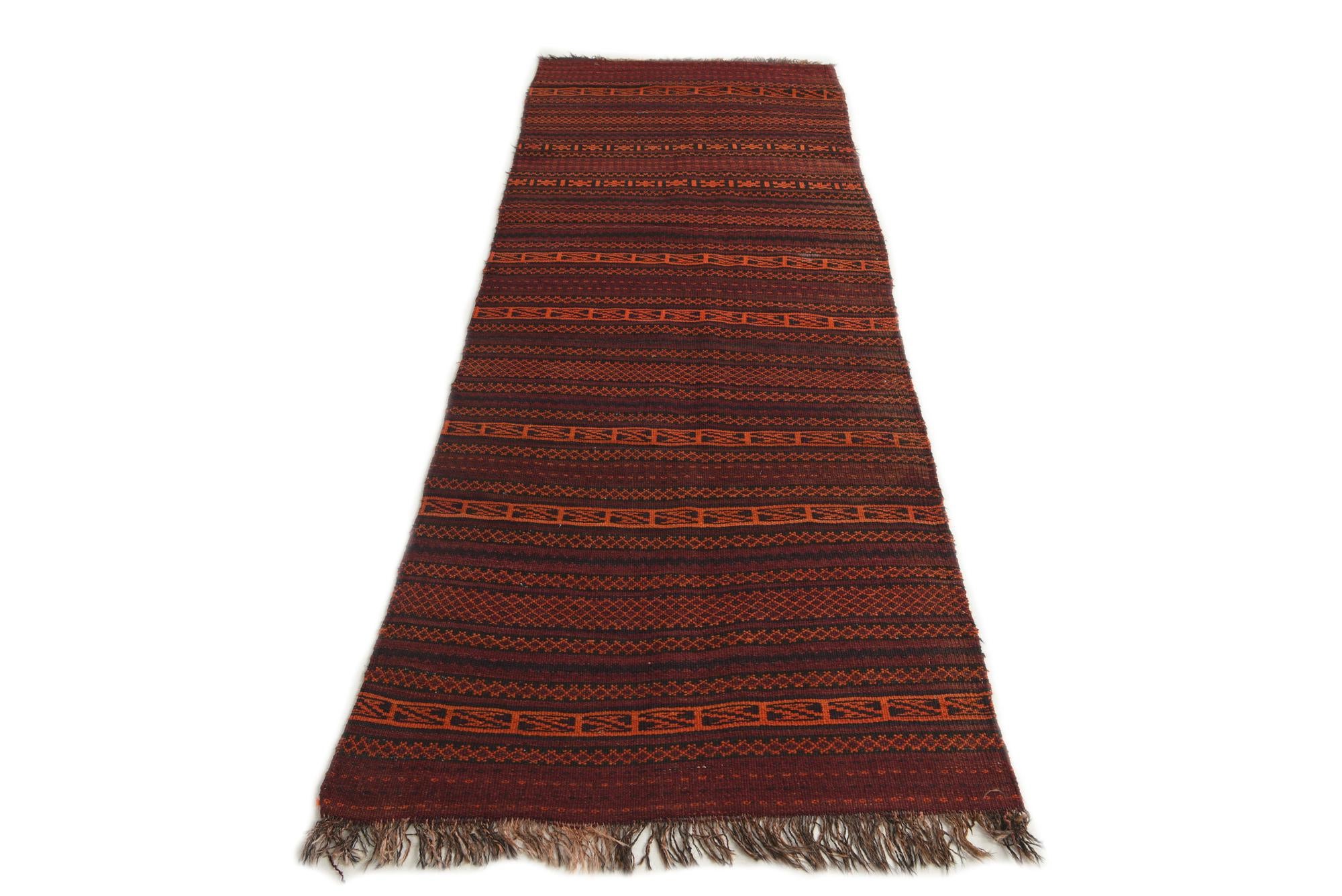 3' 4 x 9' 8 Hand Woven Kilim Fars Wool Runner Rug