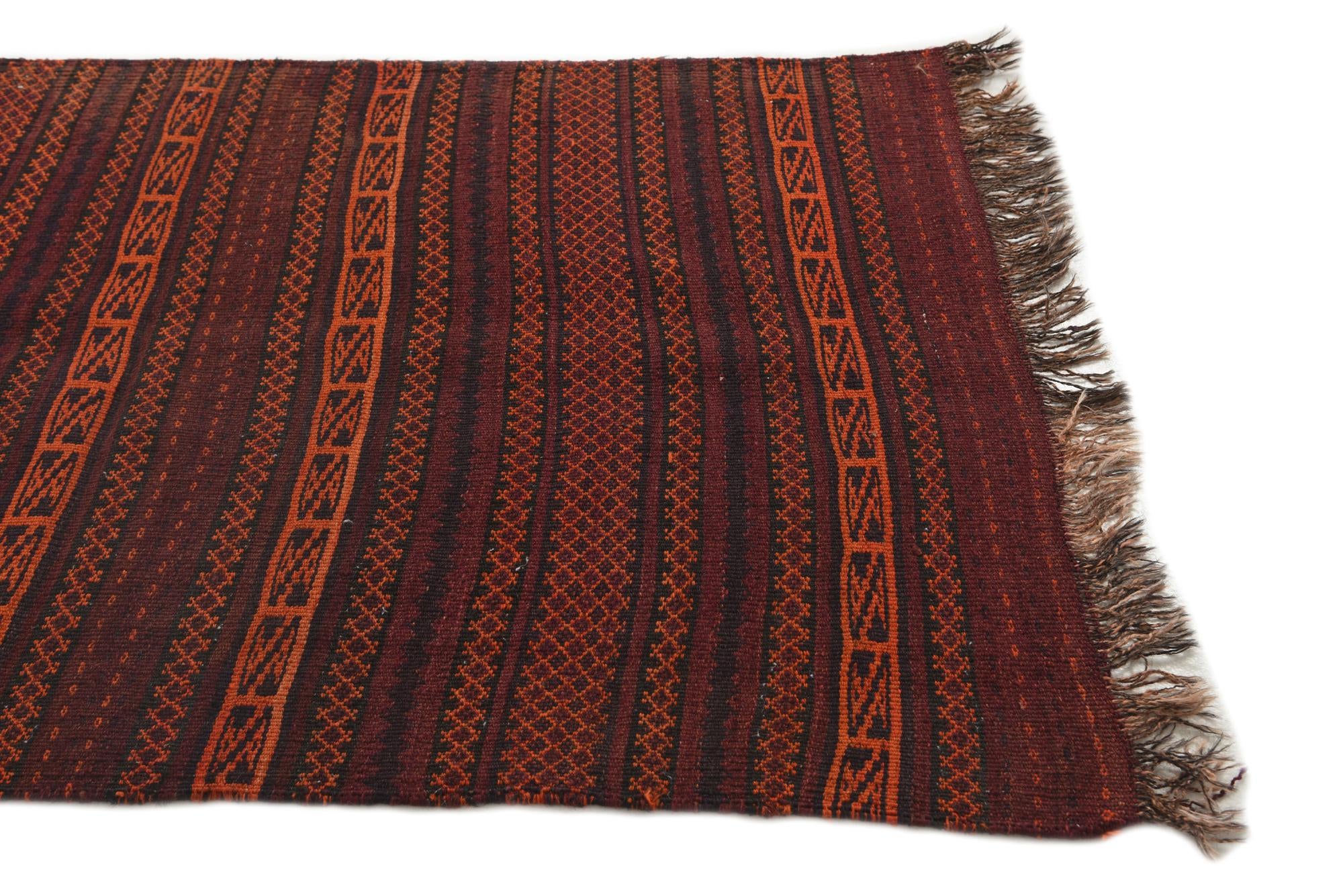 3' 4 x 9' 8 Hand Woven Kilim Fars Wool Runner Rug