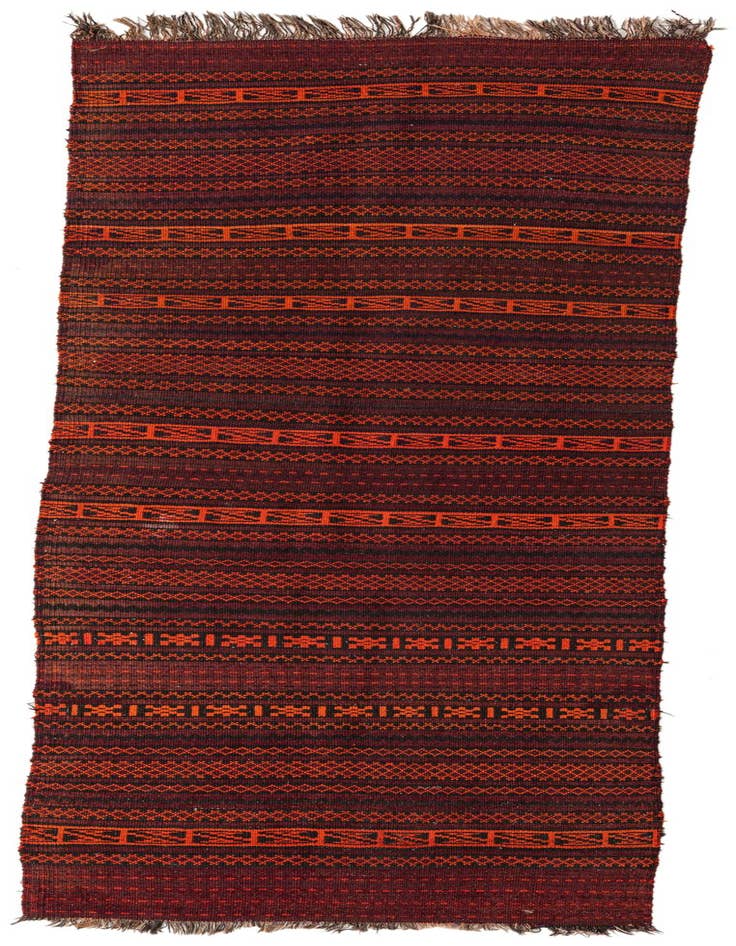 Detail image of 3' 4 x 9' 8 Hand Woven Kilim Fars Wool Runner Rug