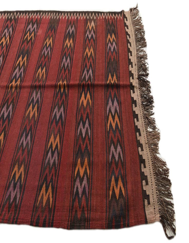 Detail image of 4' 3 x 15' 2  Hand Woven Kilim Fars Wool Runner Rug