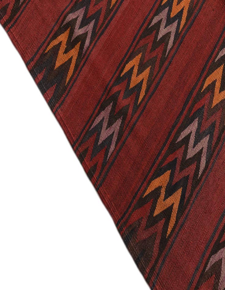 Detail image of 4' 3 x 15' 2  Hand Woven Kilim Fars Wool Runner Rug