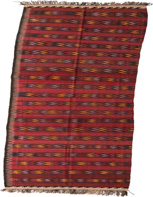 Detail image of 4' 3 x 15' 2 Hand Woven Kilim Fars Wool Runner Rug