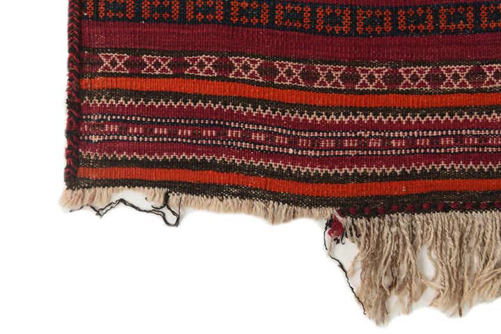 4' 9 x 13' 7 Hand Woven Kilim Fars Wool Runner Rug
