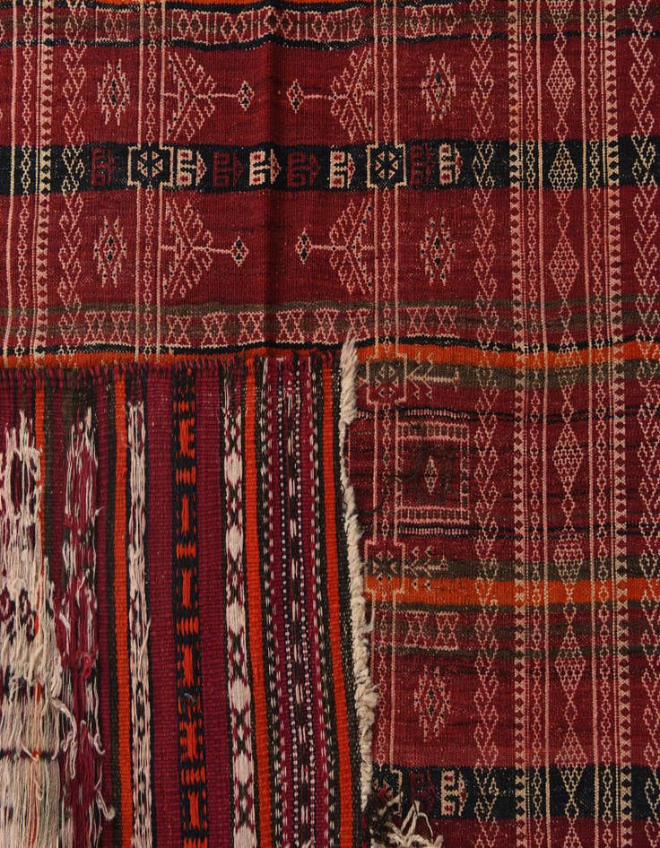 Detail image of 4' 9 x 13' 7  Hand Woven Kilim Fars Wool Runner Rug