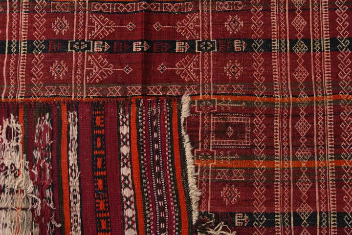 4' 9 x 13' 7 Hand Woven Kilim Fars Wool Runner Rug