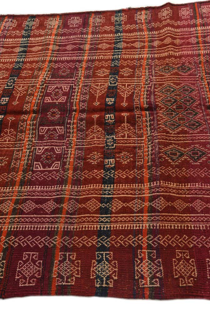 4' 9 x 13' 7 Hand Woven Kilim Fars Wool Runner Rug