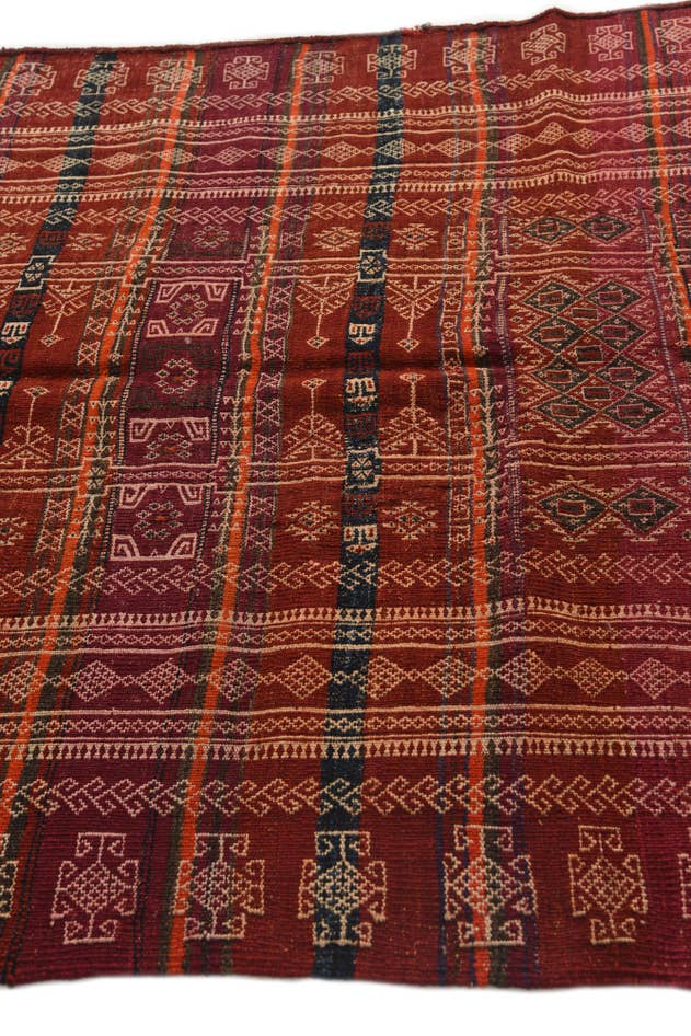 Detail image of 4' 9 x 13' 7 Hand Woven Kilim Fars Wool Runner Rug
