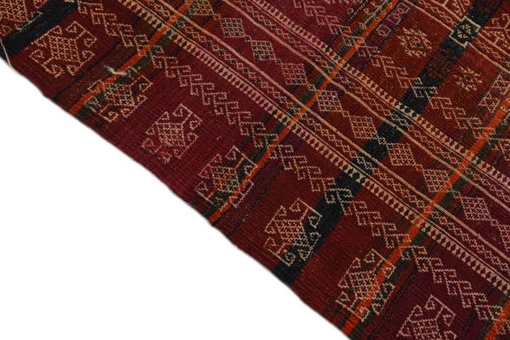 4' 9 x 13' 7 Hand Woven Kilim Fars Wool Runner Rug