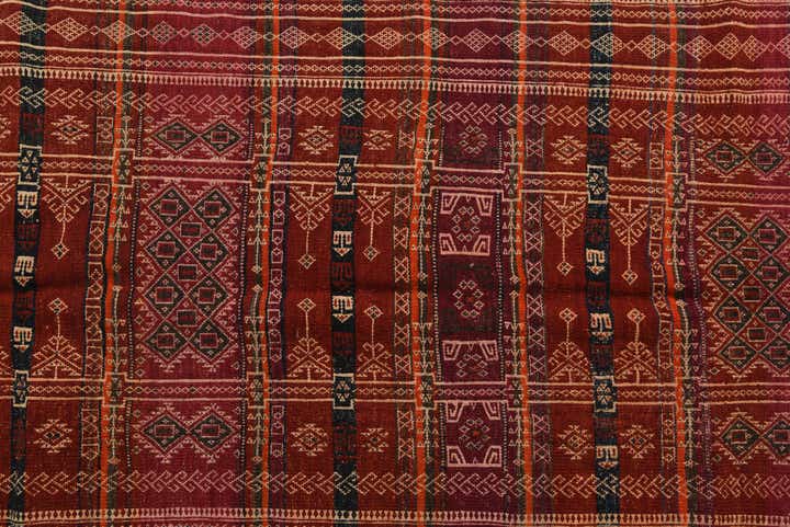 4' 9 x 13' 7 Hand Woven Kilim Fars Wool Runner Rug