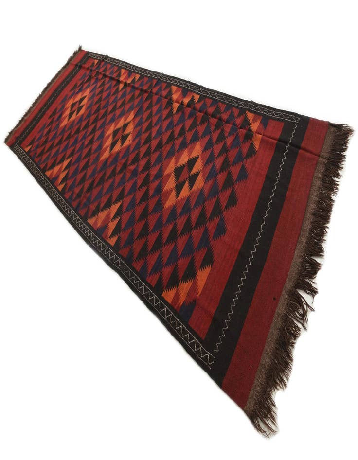 Detail image of 4' 7 x 12' 5  Hand Woven Kilim Fars Wool Runner Rug