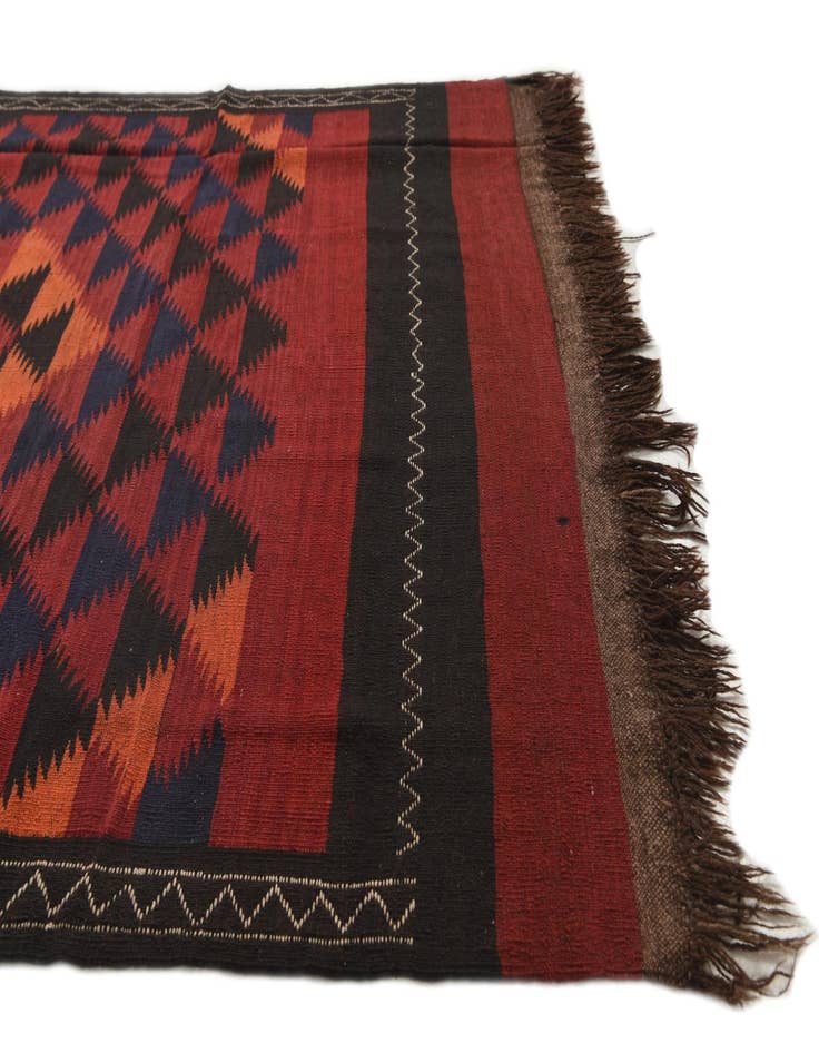 Detail image of 4' 7 x 12' 5  Hand Woven Kilim Fars Wool Runner Rug