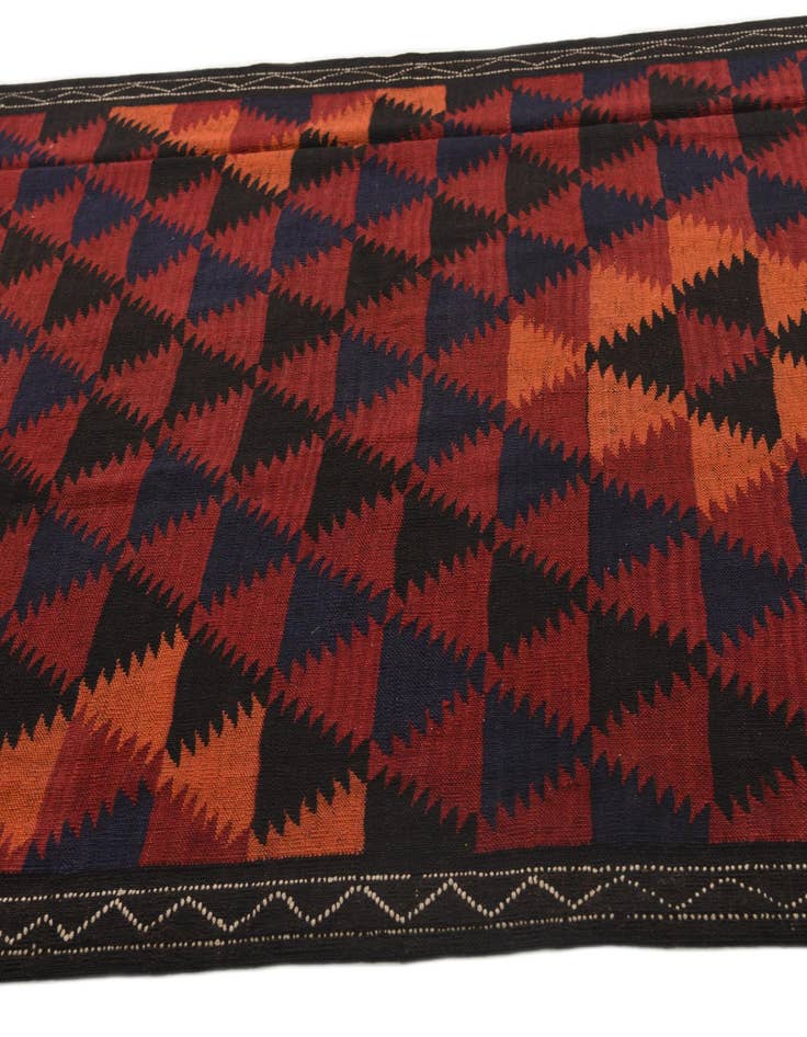 Detail image of 4' 7 x 12' 5  Hand Woven Kilim Fars Wool Runner Rug