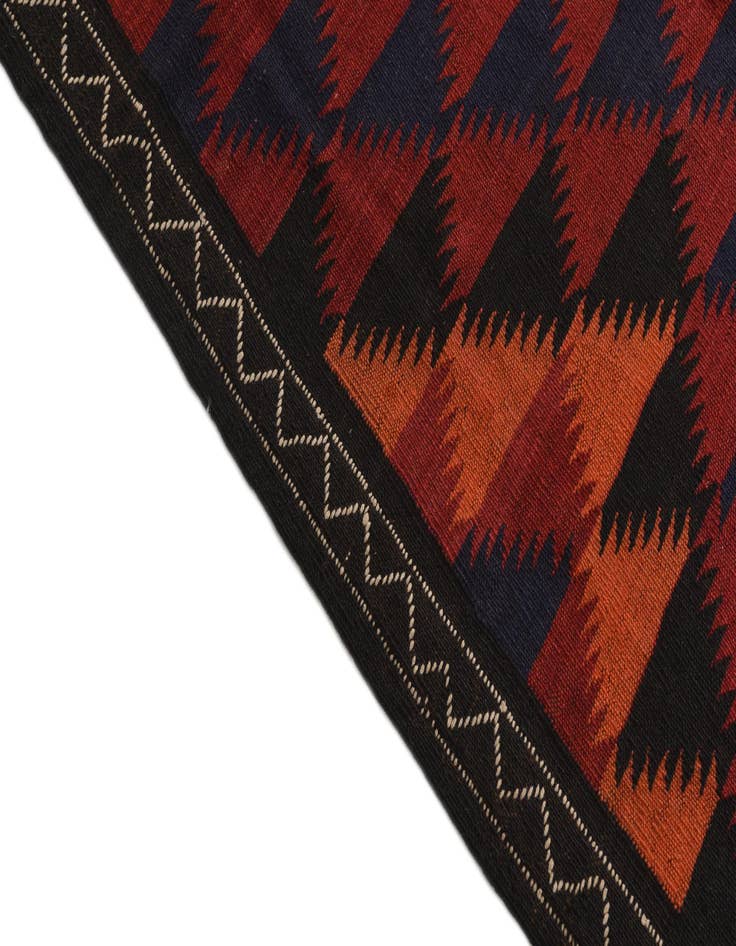 Detail image of 4' 7 x 12' 5  Hand Woven Kilim Fars Wool Runner Rug