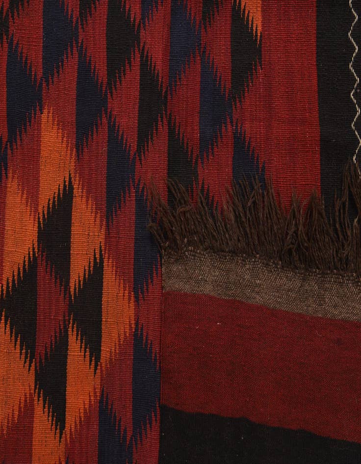 Detail image of 4' 7 x 12' 5  Hand Woven Kilim Fars Wool Runner Rug