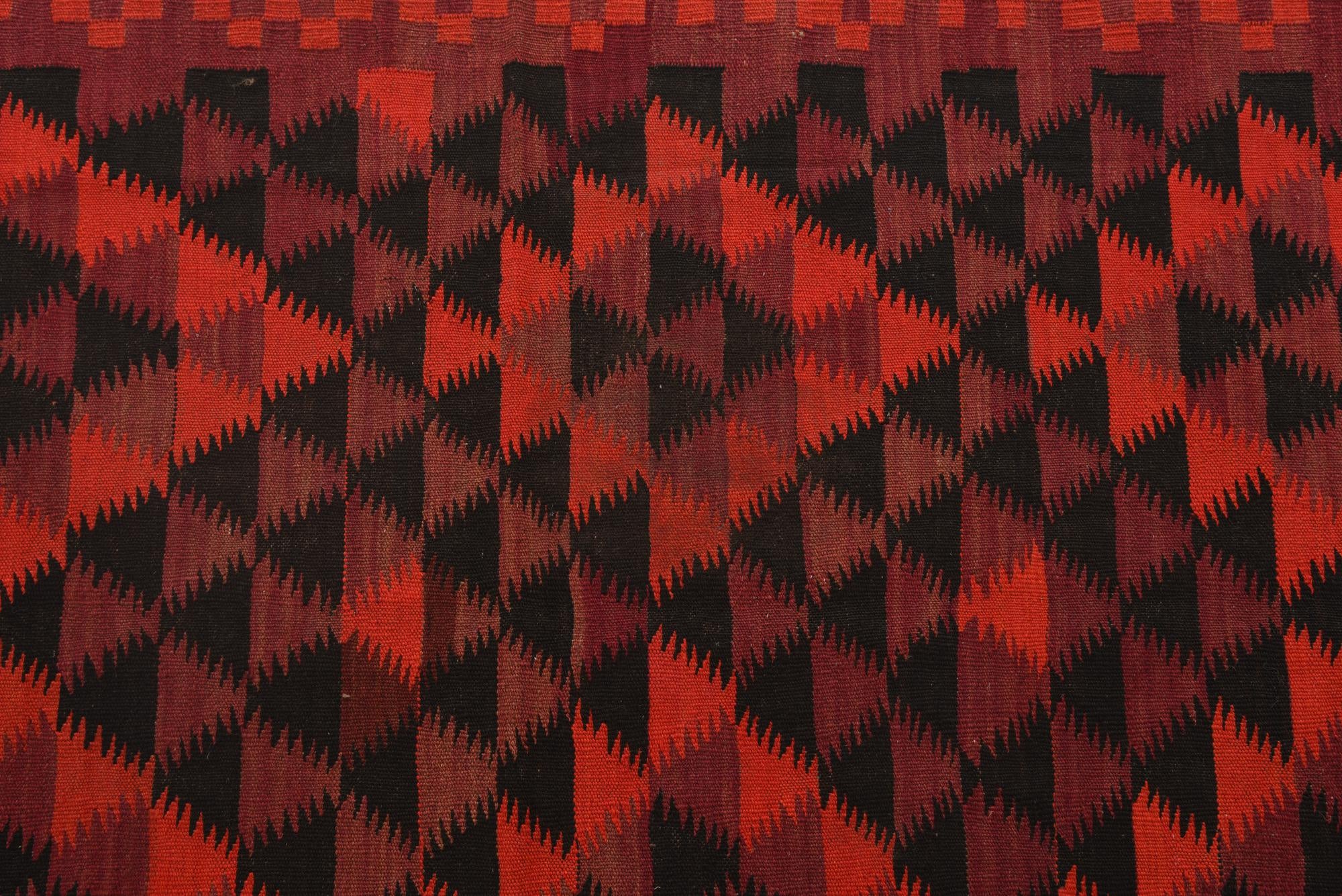 4' 3 x 14' 6 Hand Woven Kilim Fars Wool Runner Rug