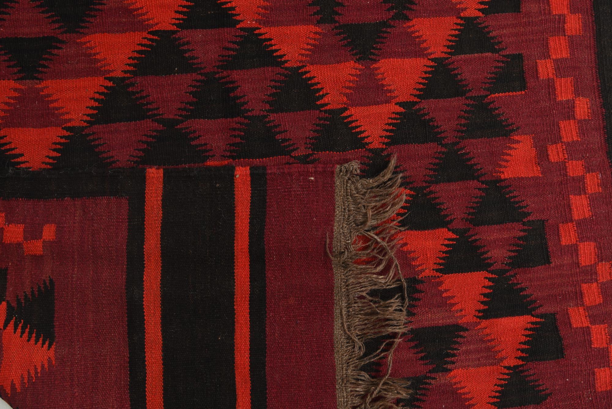4' 3 x 14' 6 Hand Woven Kilim Fars Wool Runner Rug