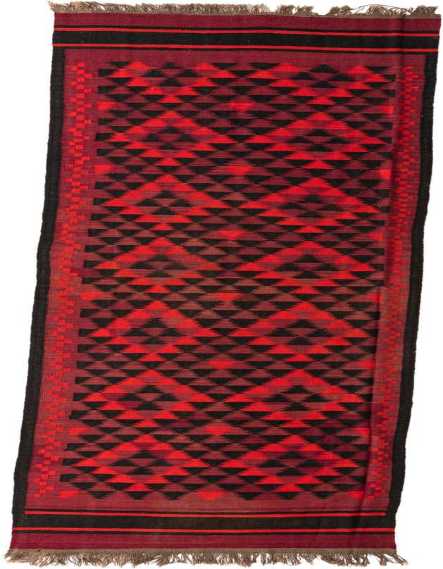 Detail image of 4' 3 x 14' 6 Hand Woven Kilim Fars Wool Runner Rug