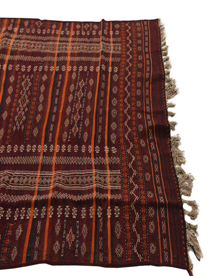 Detail image of 4' 6 x 10' 9  Hand Woven Kilim Fars Wool Runner Rug