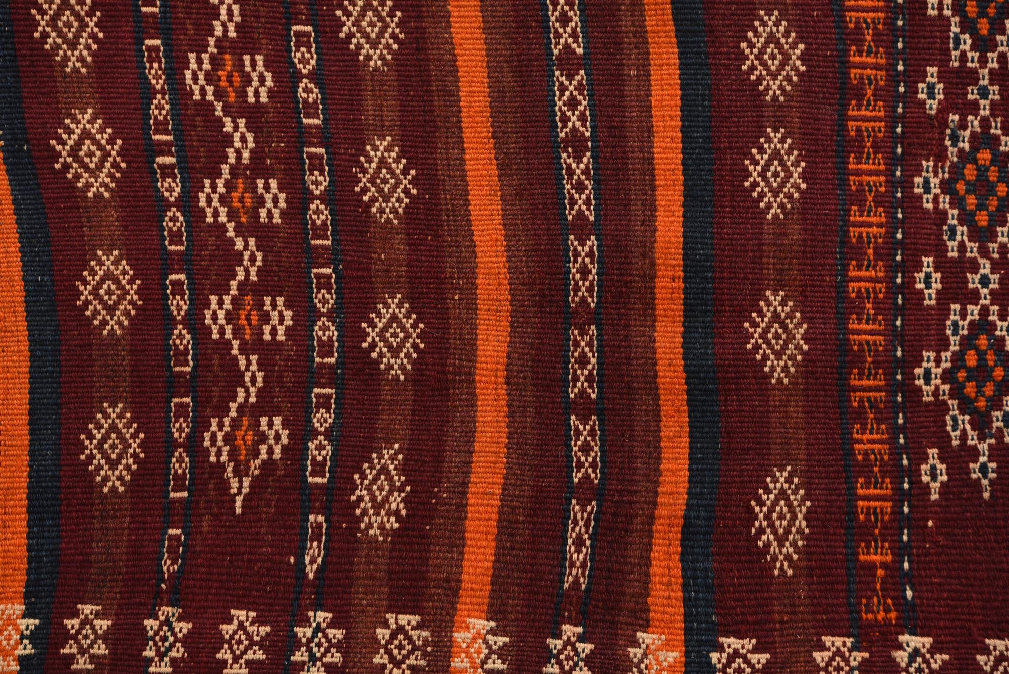 4' 6 x 10' 9 Hand Woven Kilim Fars Wool Runner Rug