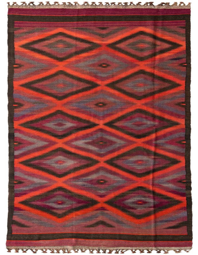 Detail image of 4' 9 x 15' Hand Woven Kilim Fars Wool Runner Rug