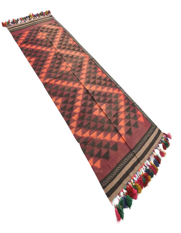 Detail image of 4' 3 x 11' 10  Hand Woven Kilim Fars Wool Runner Rug