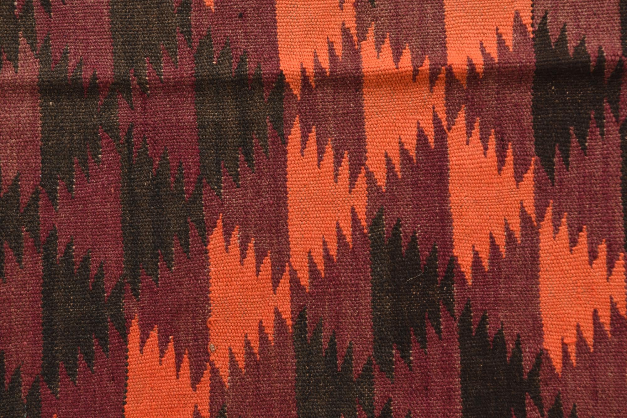 4' 3 x 11' 10 Hand Woven Kilim Fars Wool Runner Rug