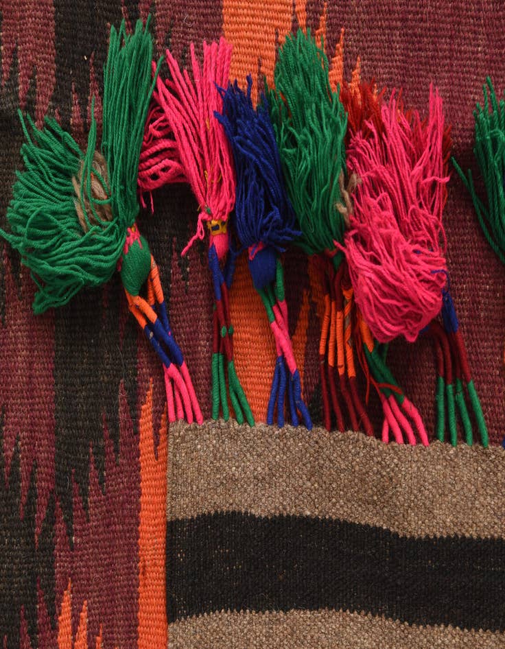 Detail image of 4' 3 x 11' 10  Hand Woven Kilim Fars Wool Runner Rug