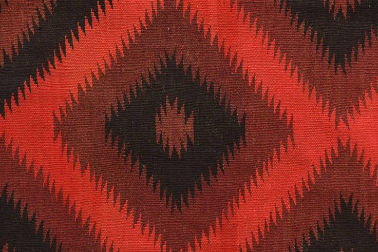 Detail image of 4' 3 x 10' 6 Hand Woven Kilim Fars Wool Runner Rug