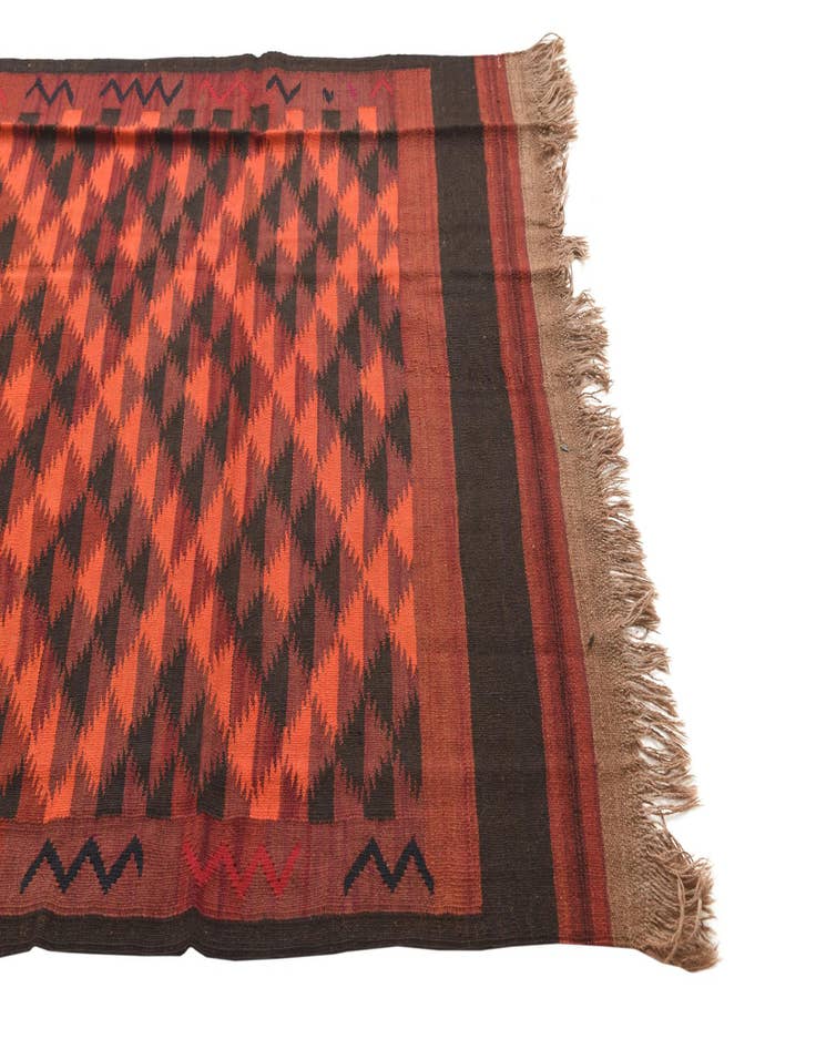 Detail image of 4' 4 x 12' 1  Hand Woven Kilim Fars Wool Runner Rug