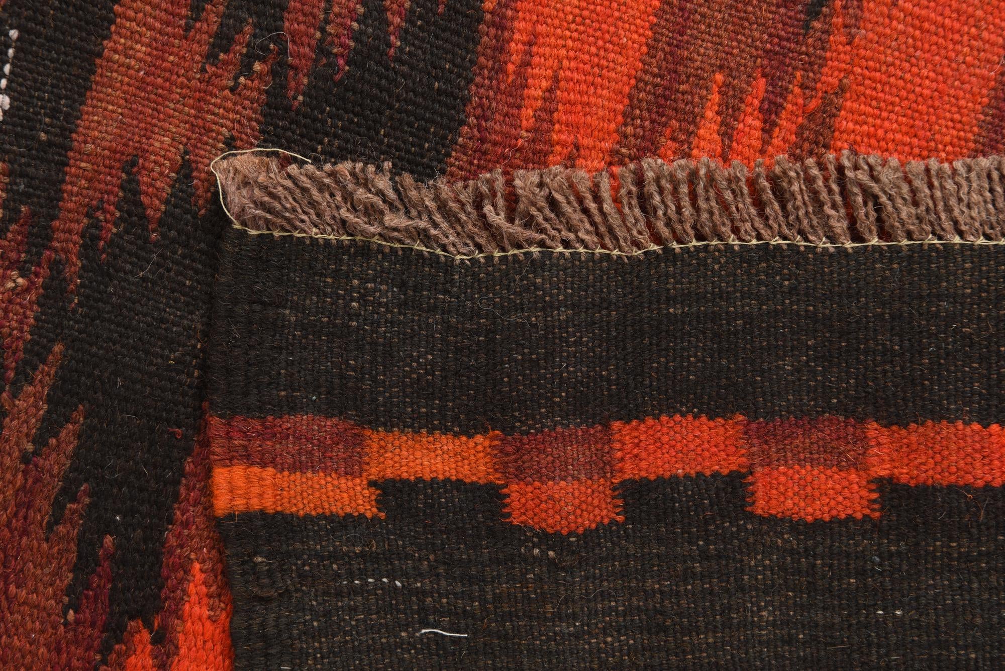 4' 1 x 13' 2 Hand Woven Kilim Fars Wool Runner Rug