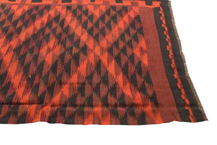 4' 1 x 13' 2 Hand Woven Kilim Fars Wool Runner Rug
