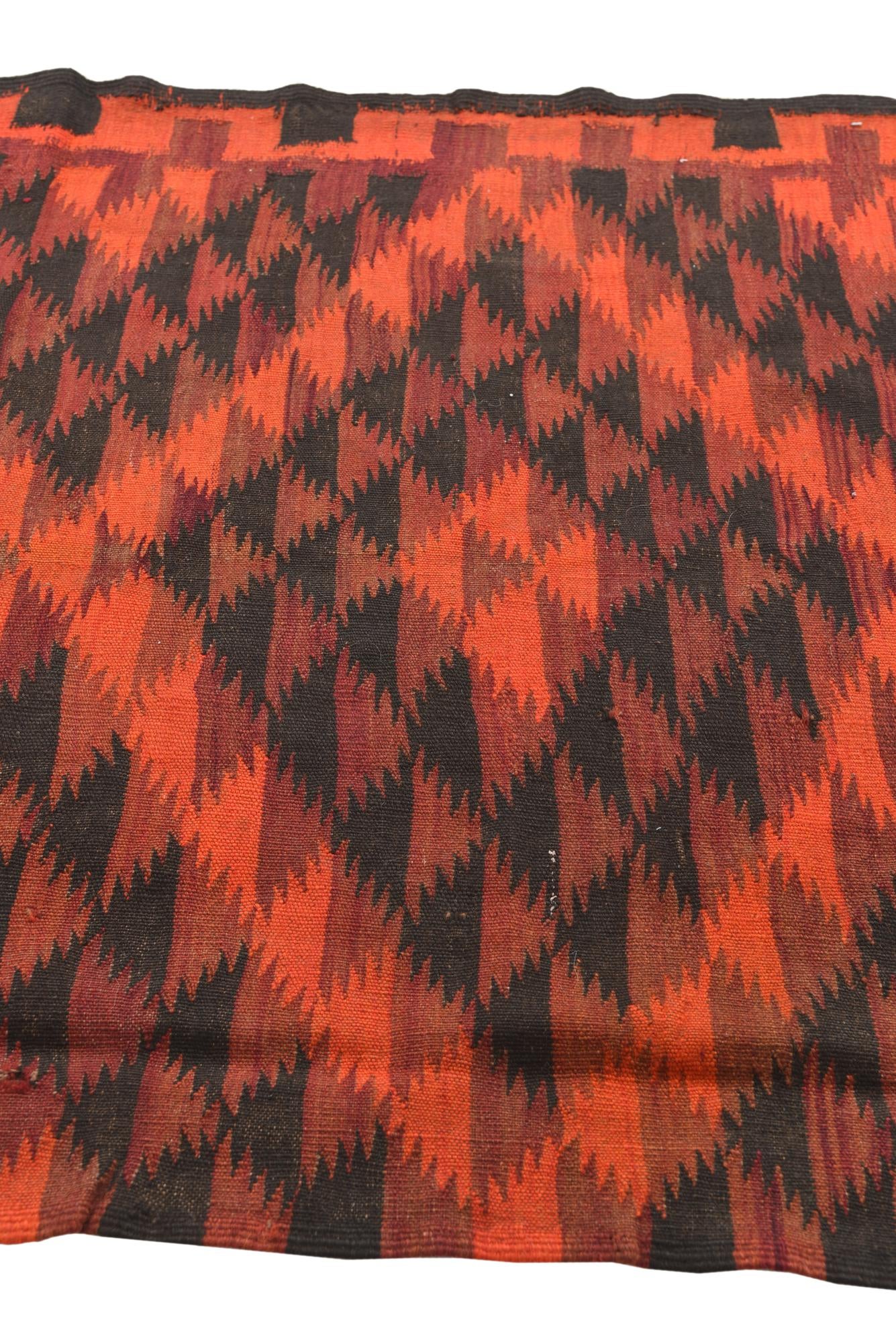 4' 1 x 13' 2 Hand Woven Kilim Fars Wool Runner Rug